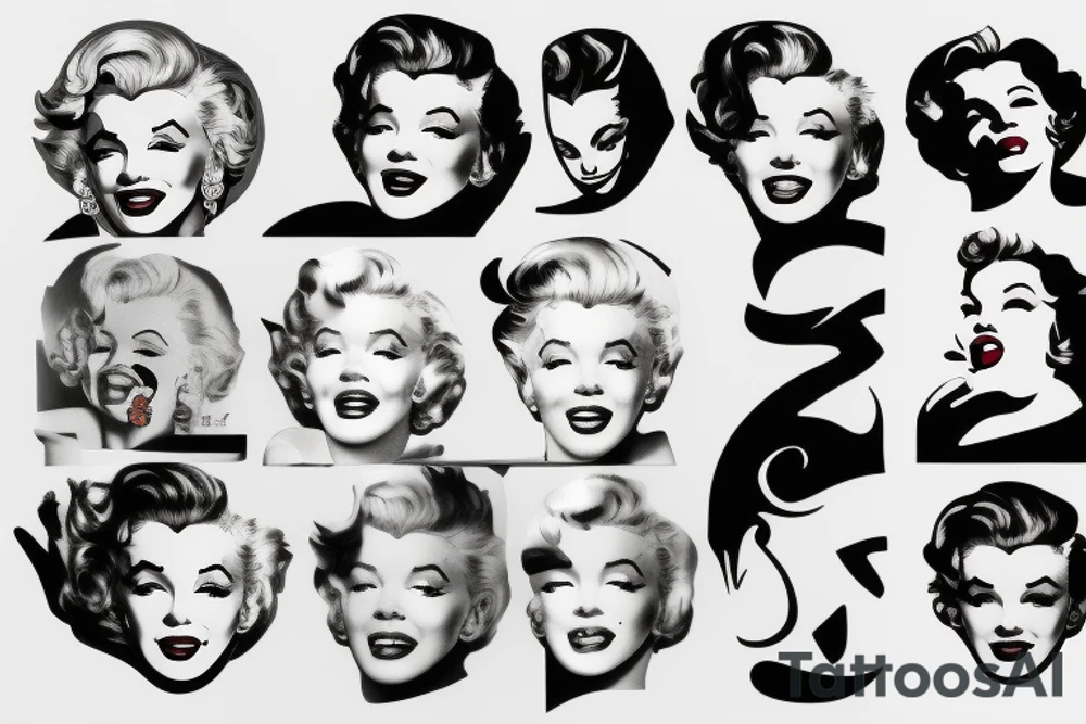 marylin monroe face tattoo idea
