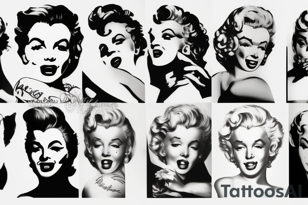 marylin monroe face tattoo idea