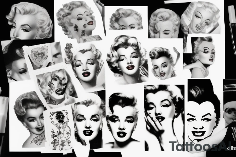 marylin monroe face tattoo idea