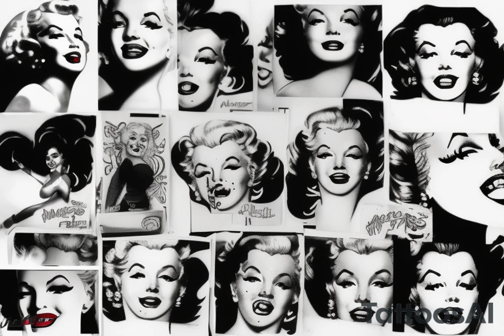 marylin monroe face tattoo idea