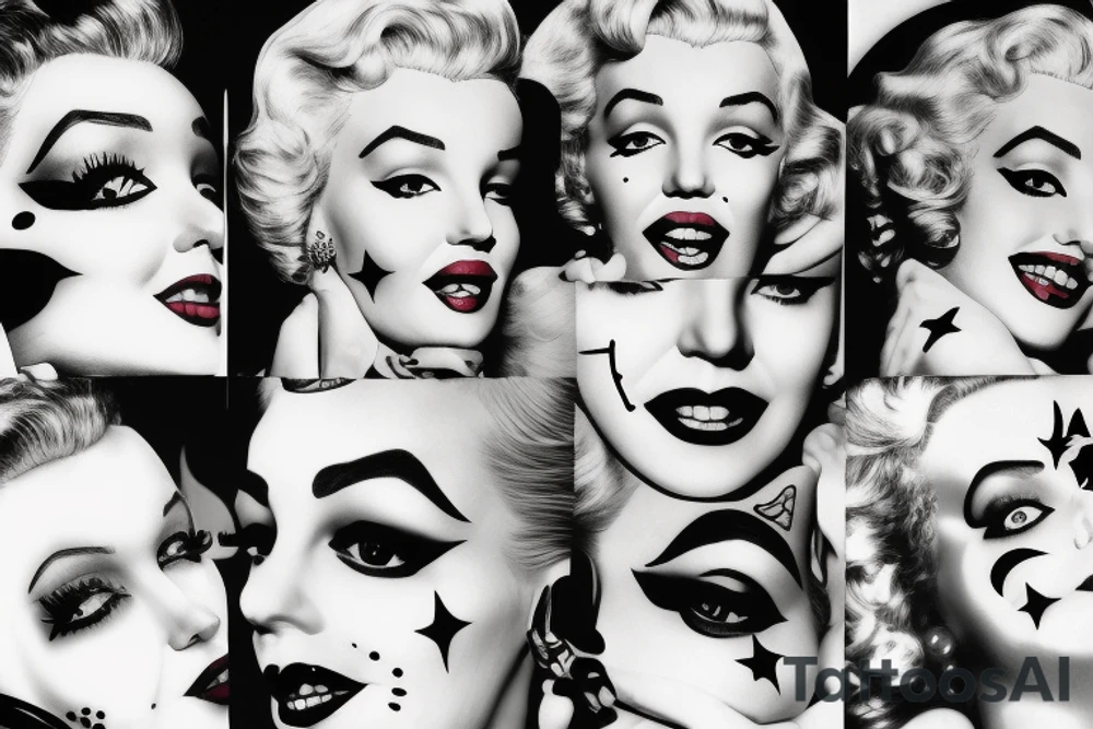 marylin monroe face tattoo idea
