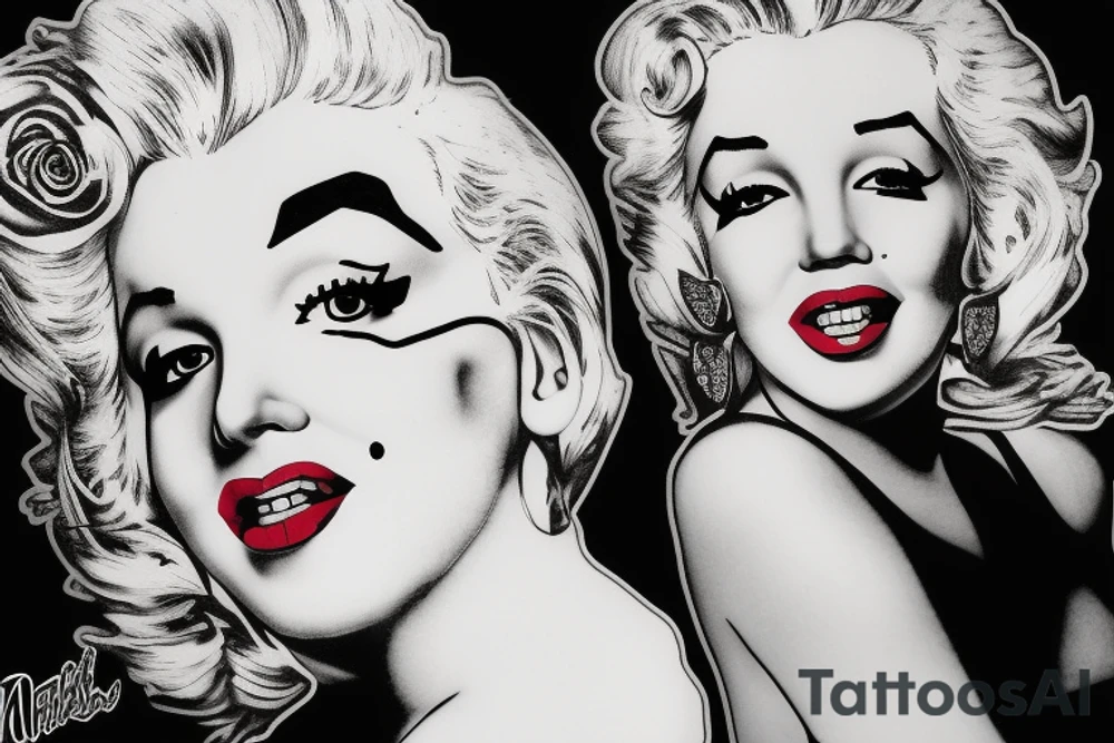 marylin monroe face tattoo idea