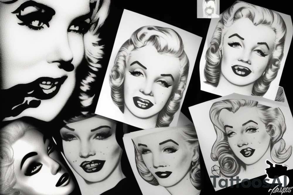 marylin monroe face tattoo idea