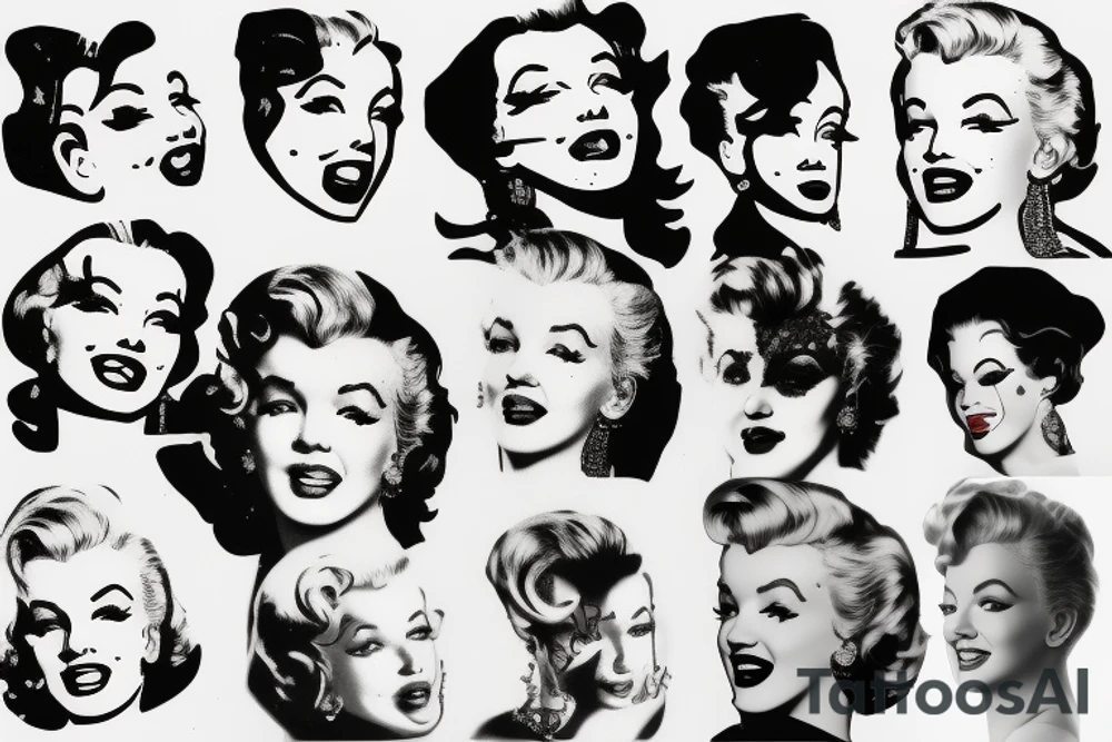 marylin monroe face tattoo idea