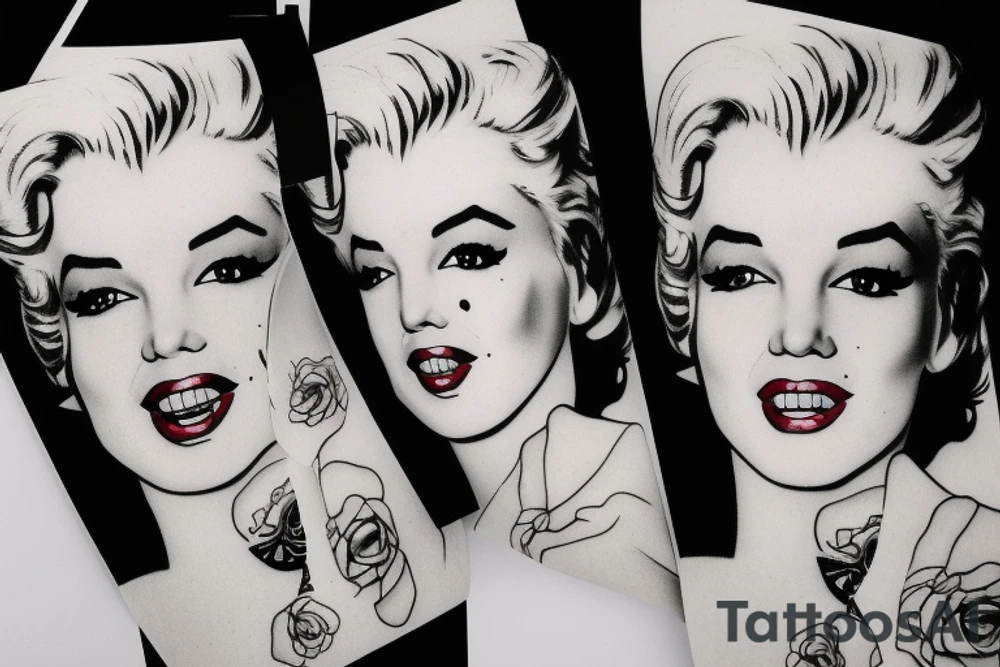 marylin monroe face tattoo idea