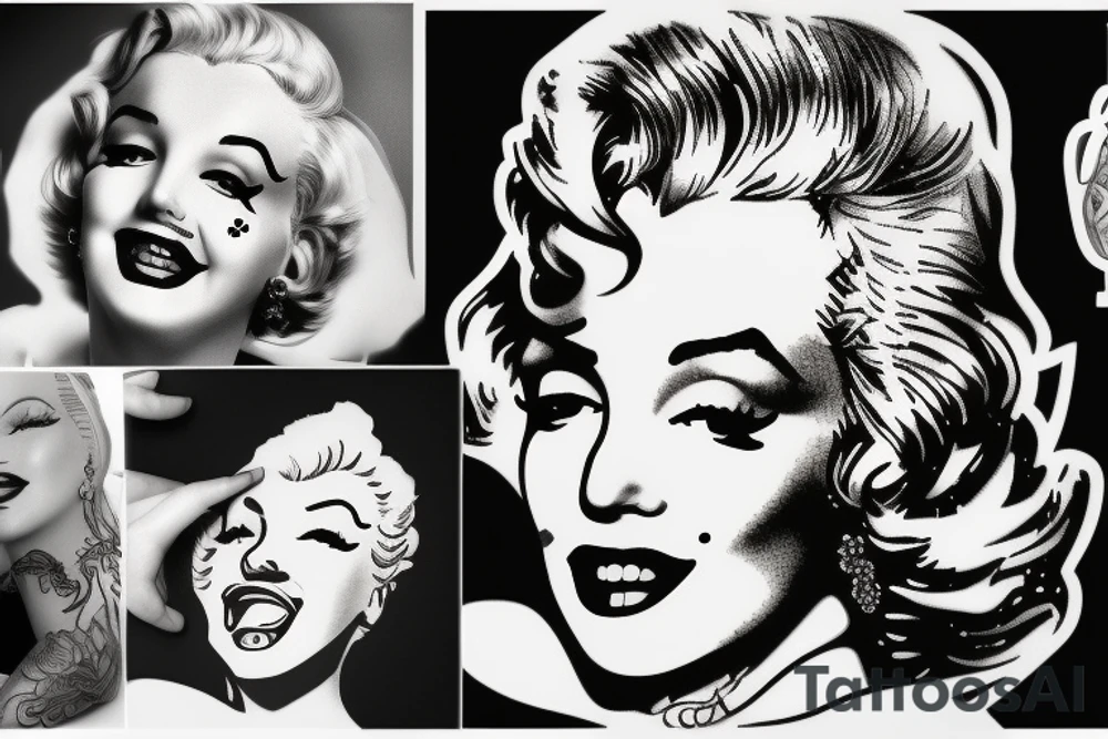 marylin monroe face tattoo idea