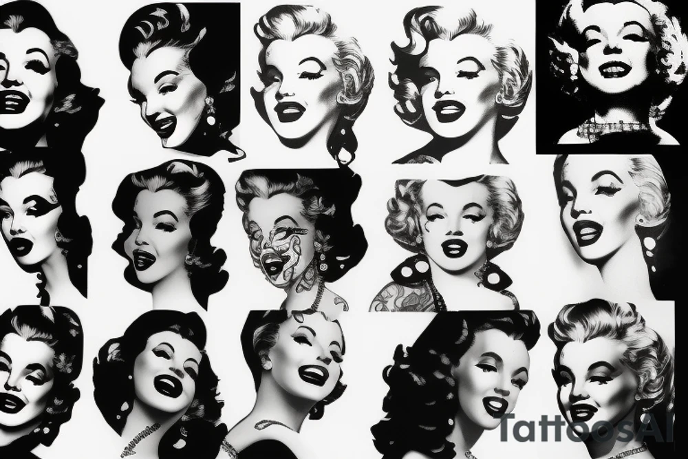 marylin monroe face tattoo idea