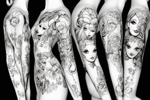 barbie doll girl tattoo idea