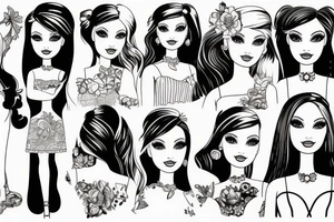 barbie doll girl tattoo idea