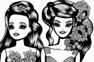 barbie doll girl tattoo idea