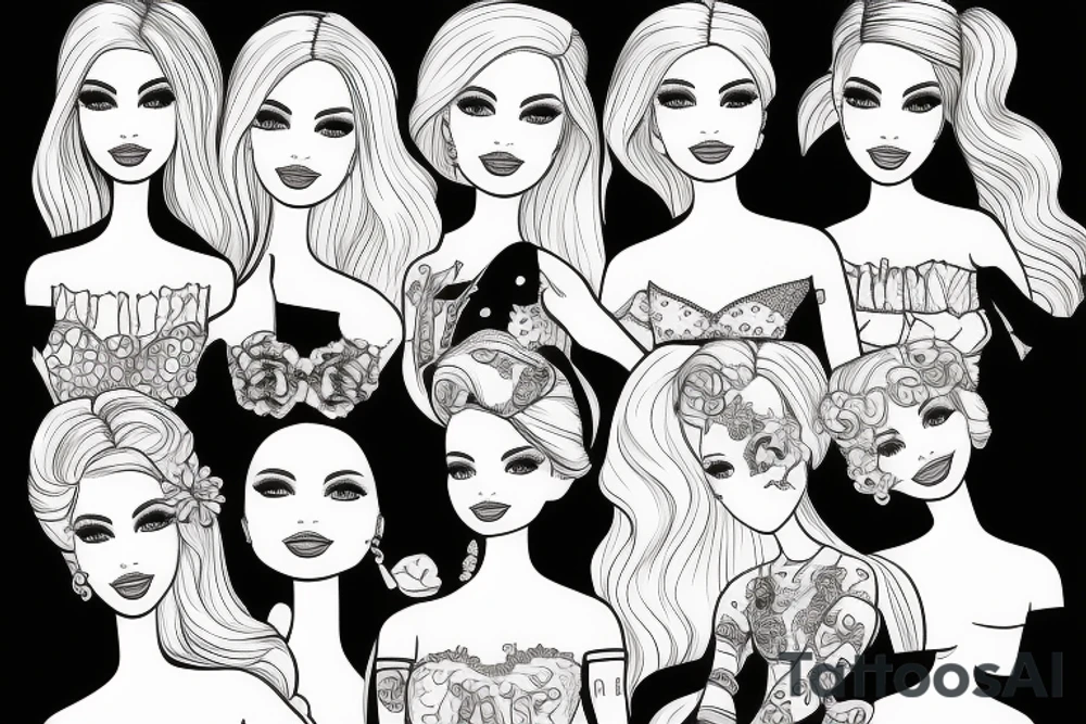 barbie doll girl tattoo idea