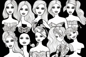 barbie doll girl tattoo idea