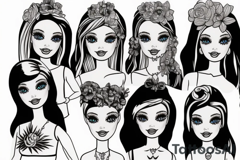 barbie doll girl tattoo idea