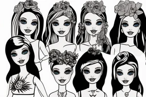 barbie doll girl tattoo idea