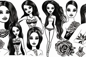 barbie doll girl tattoo idea