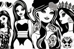 barbie doll girl tattoo idea