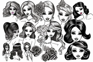 barbie doll girl tattoo idea