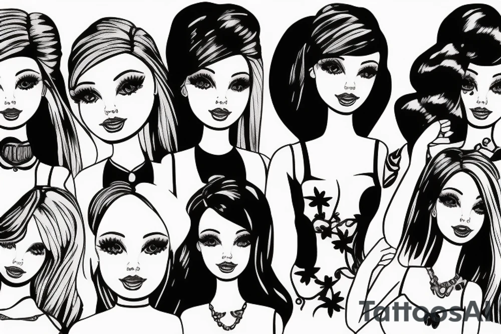 barbie doll girl tattoo idea