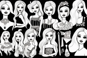 barbie doll girl tattoo idea