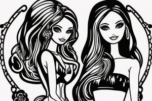 barbie doll girl figure tattoo idea