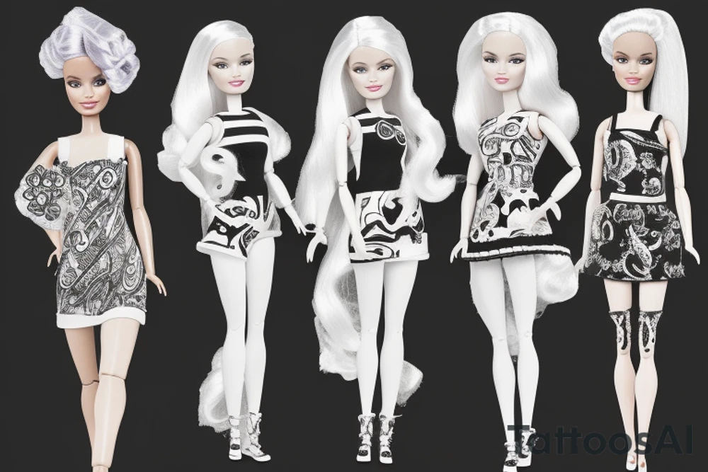 barbie doll girl figure tattoo idea