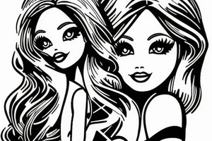 barbie doll girl figure tattoo idea