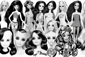 barbie doll girl figure tattoo idea