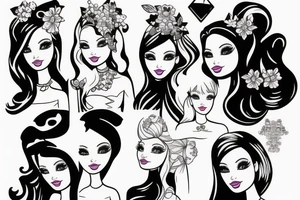 barbie doll girl figure tattoo idea