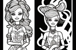 barbie doll girl figure tattoo idea