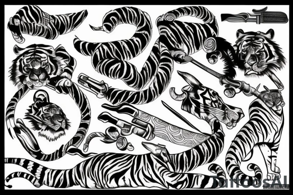 tiger katana tattoo idea
