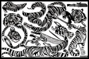 tiger katana tattoo idea