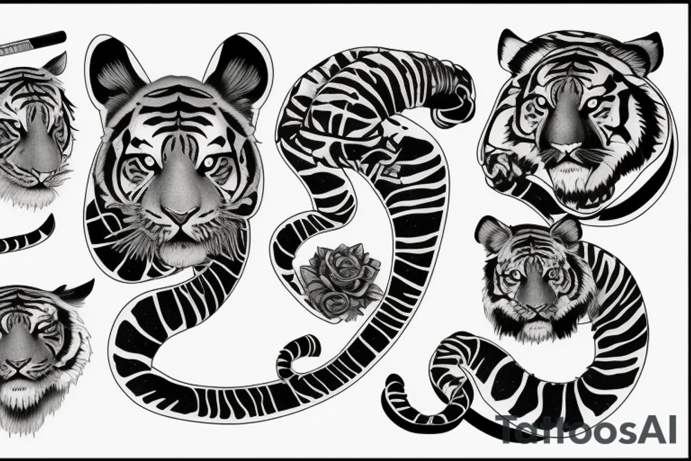 tiger katana tattoo idea