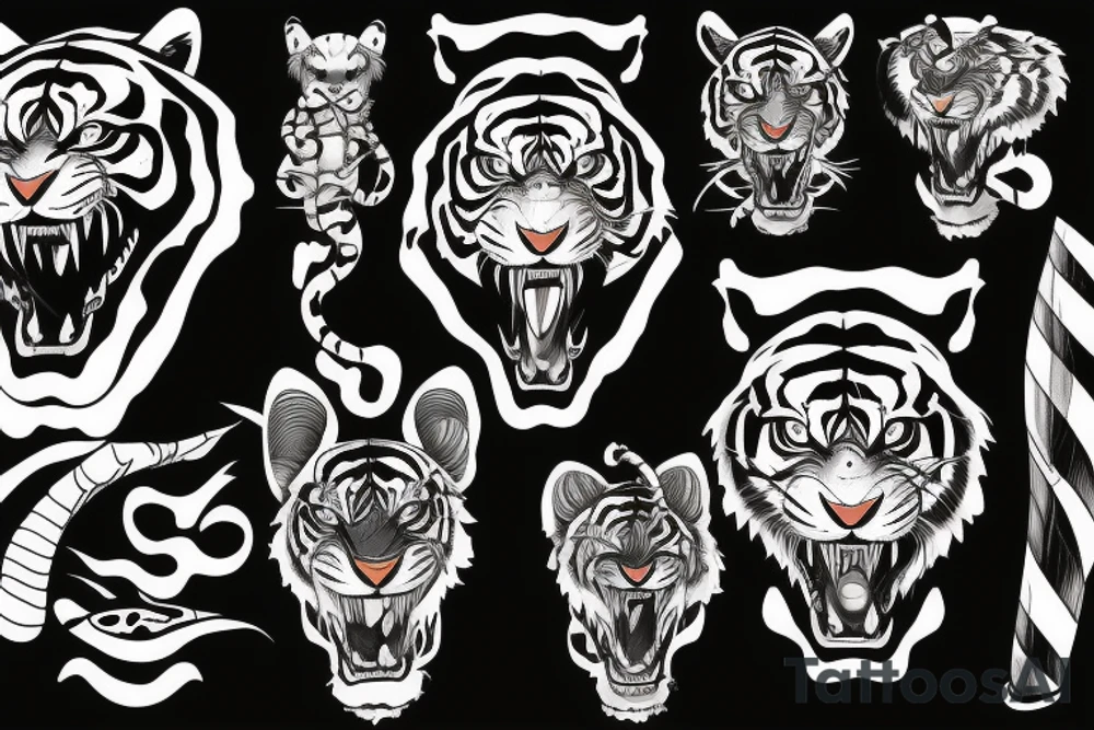 tiger katana tattoo idea