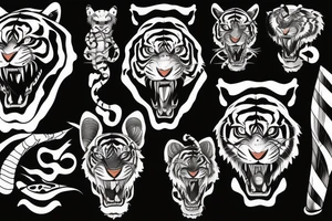 tiger katana tattoo idea