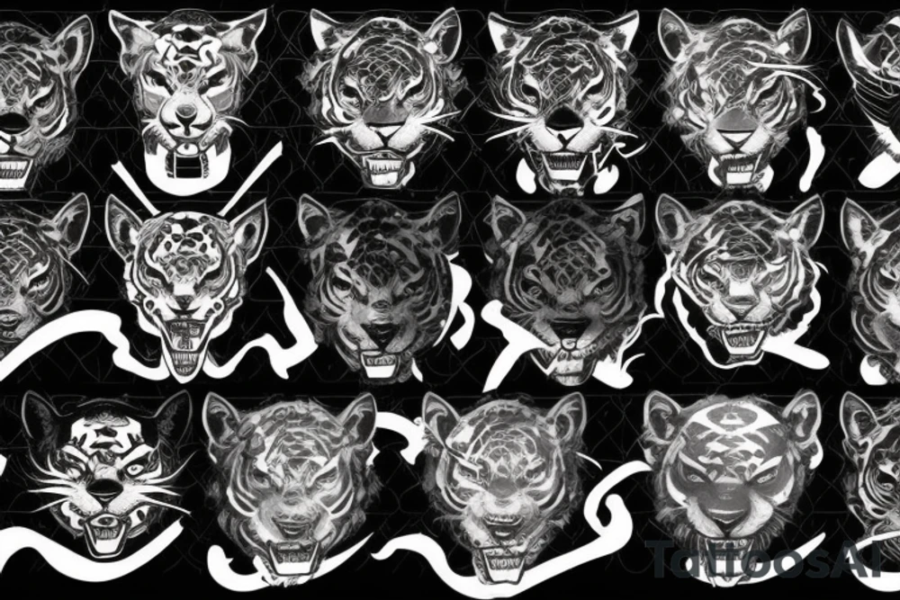 tiger katana tattoo idea