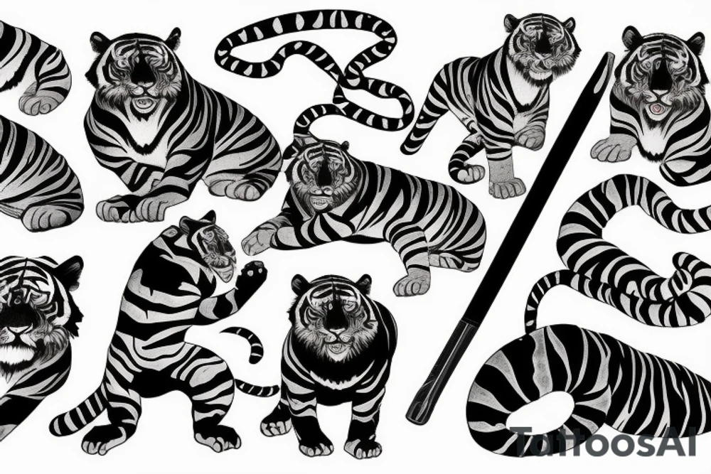 tiger katana tattoo idea
