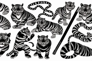 tiger katana tattoo idea