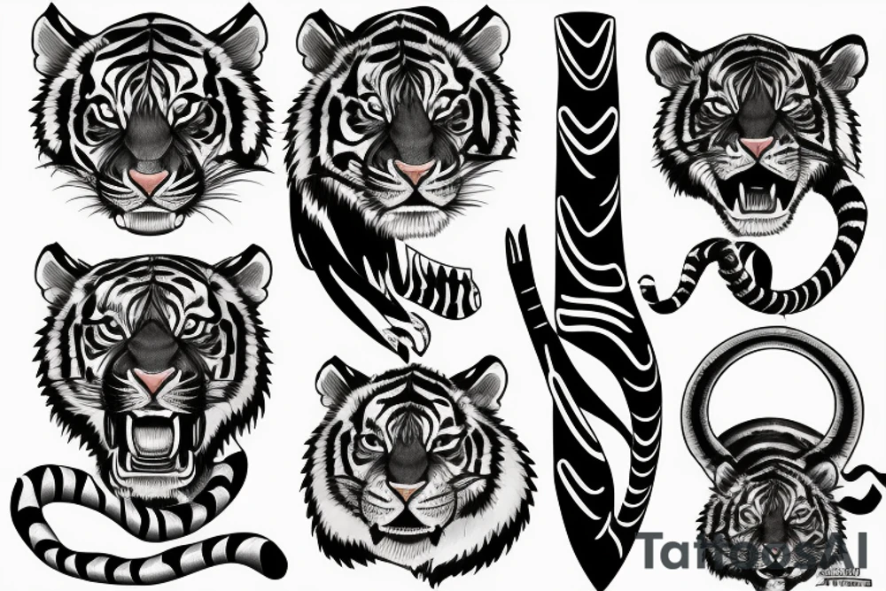 tiger katana tattoo idea