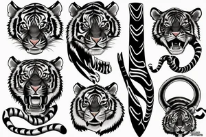 tiger katana tattoo idea