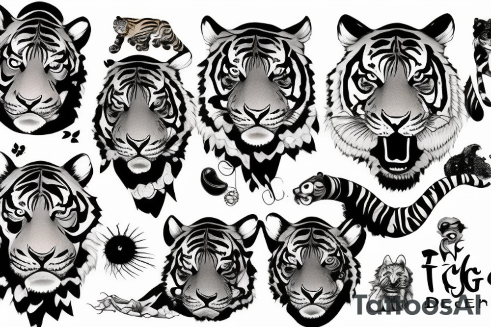 tiger girl tattoo idea