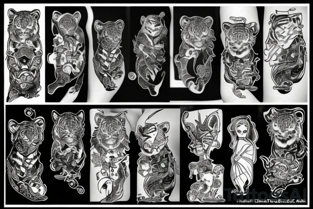 tiger girl tattoo idea