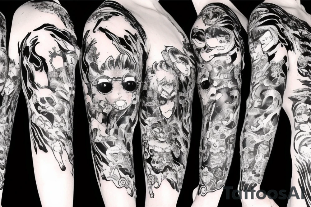tiger anime girl tattoo idea