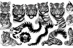 tiger anime girl tattoo idea