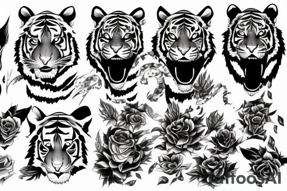 tiger anime girl tattoo idea