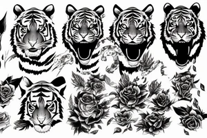 tiger anime girl tattoo idea