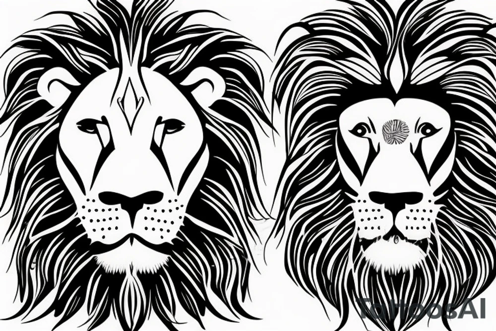 lion face tattoo idea