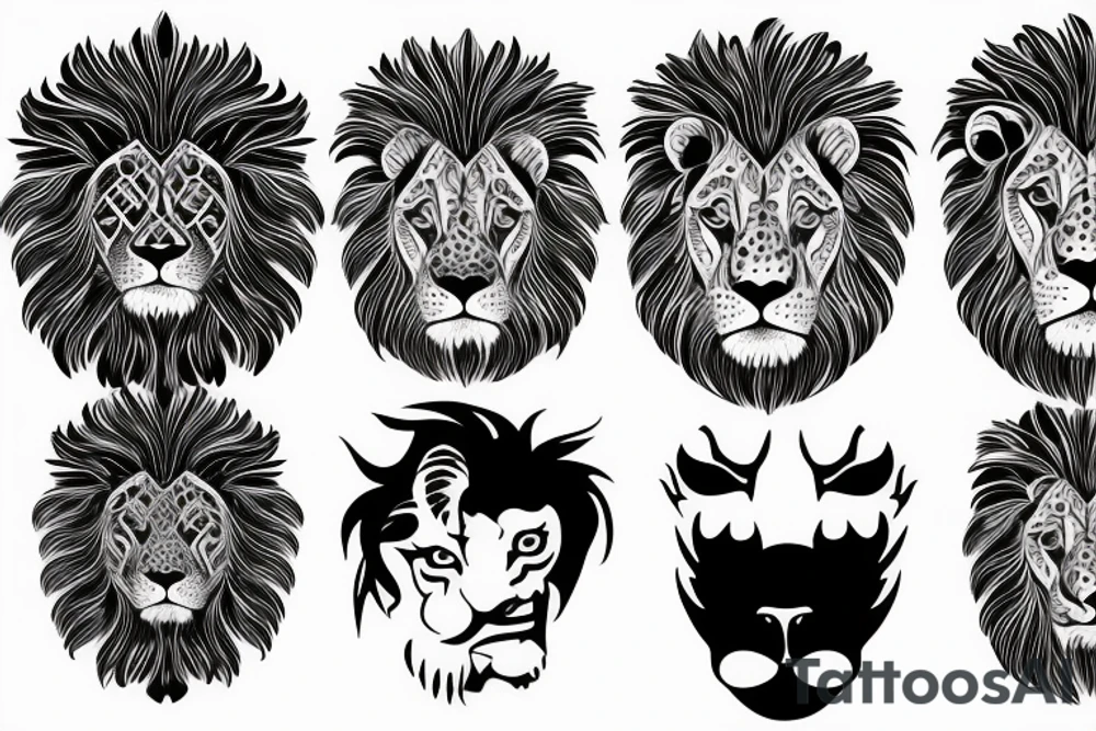 lion face tattoo idea