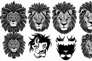 lion face tattoo idea