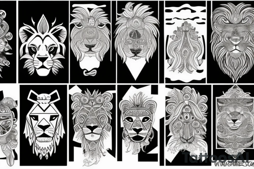 lion face tattoo idea