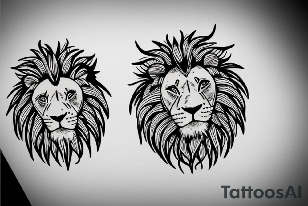 lion face tattoo idea